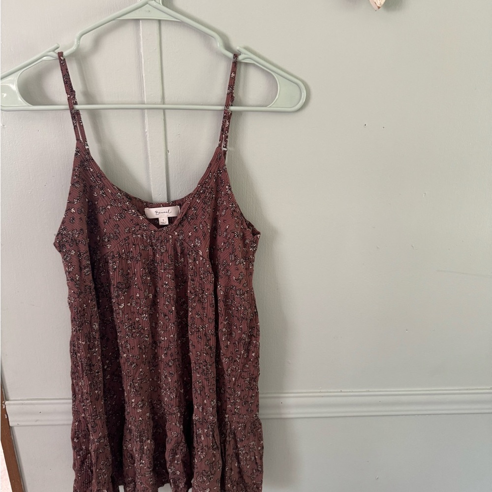 Ice Floral Mini Dress in Brown